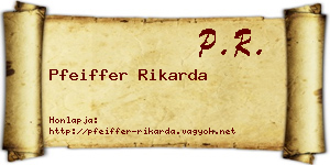 Pfeiffer Rikarda névjegykártya